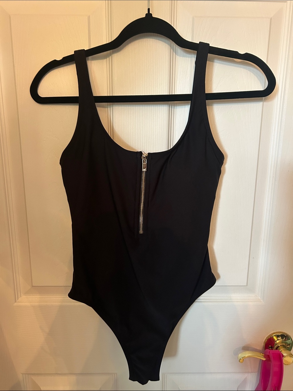 Michael Kors Black One-Piece Swimsuit with Front Zip